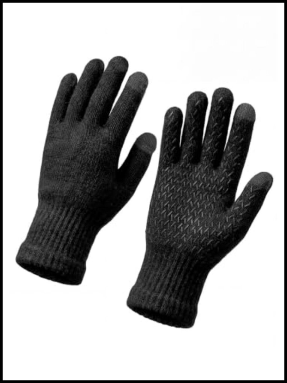 100% Alpaca Wool Winter Gloves 3-Layer Knit Thermal Touchscreen
